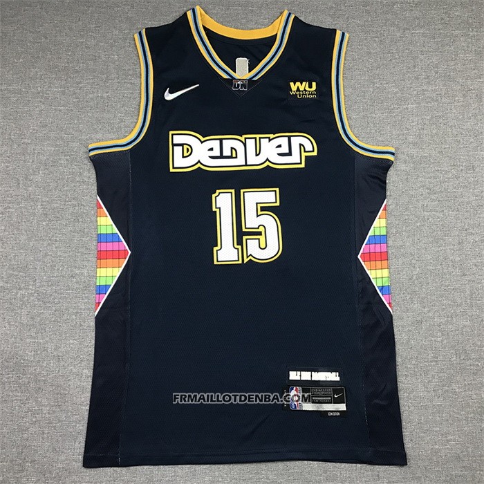 Maillot Denver Nuggets Nikola Jokic NO 15 Ville 2021-22 Bleu